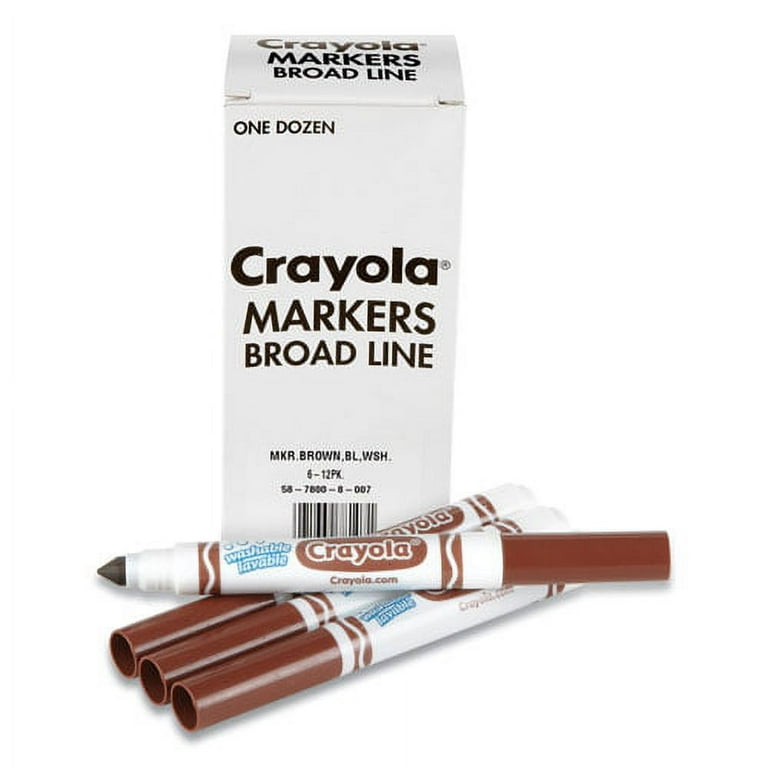 Broad Line Washable Markers, Broad Bullet Tip, Brown, 12/Box Broad Line Washable Markers, Broad Bullet Tip, Brown, 12/Box