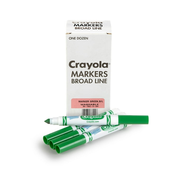Broad Line Washable Markers, Broad Bullet Tip, Green, 12/Box Broad Line Washable Markers, Broad Bullet Tip, Green, 12/Box