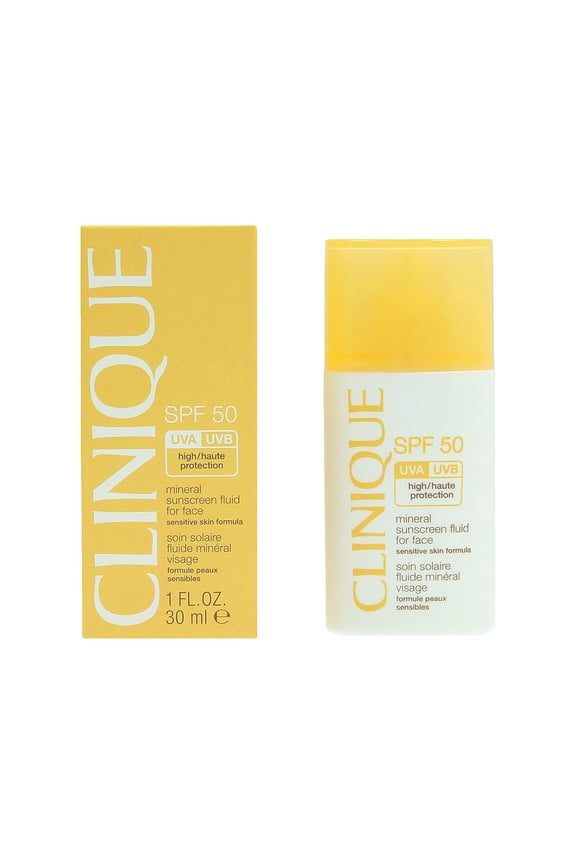 Broad Spectrum SPF 50 Mineral Sunscreen Fluid for Face by Clinique for Women - 1 oz Sunscreen