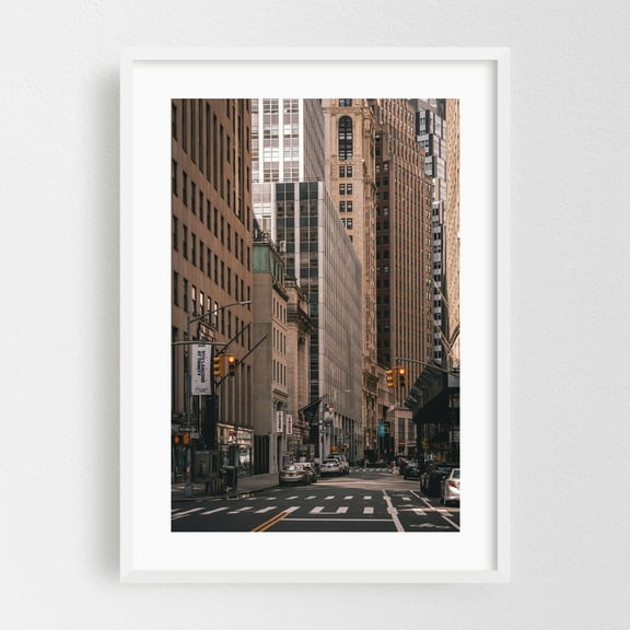 Broad Street, Fidi - Manhattan New York Photography White Framed Wall Art Print 12 x 18 inches