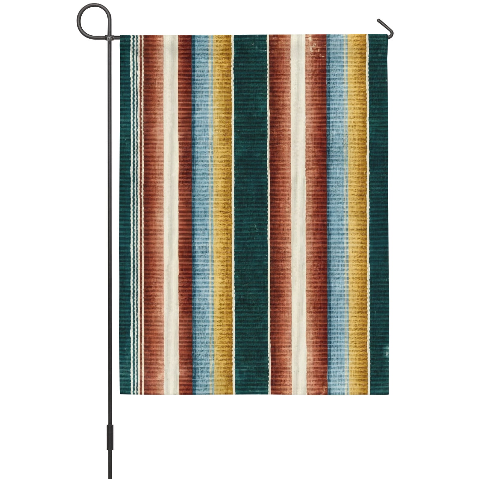 Broad Stripes House Flag 28 x 40 Inches, Modern Nautical Green Red Blue ...