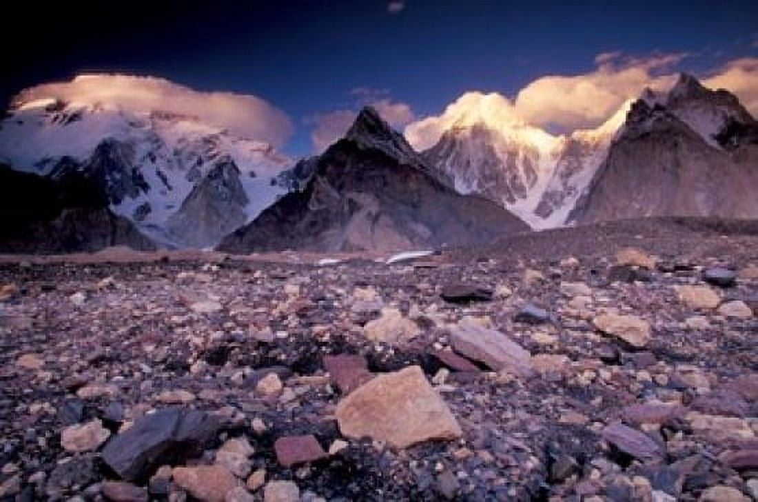 Broad and Gasherbrun Peaks Karakoram Range Pakistan Canvas Art - Art Wolfe DanitaDelimont (24 x 15)