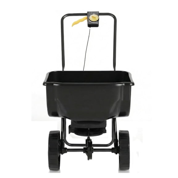 Broadcast Spreader 70 LBS - Walk Behind Lawn Spreader, 15-Level Adjustable Fertilizer Spreader, 8 Inch Pneumatic Tires, Seed & Ice Spreader w/ Grate