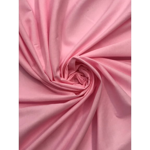 Broadcloth Fabric, 60" Wide, Sells by the Yard, 15+ Colors Available from Sal Tex Fabrics, Lt. Pink