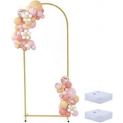 Broadfashion 200cm Gold Alloy Balloon Arch Backdrop Stand Rust-Proof Easy to Assemble