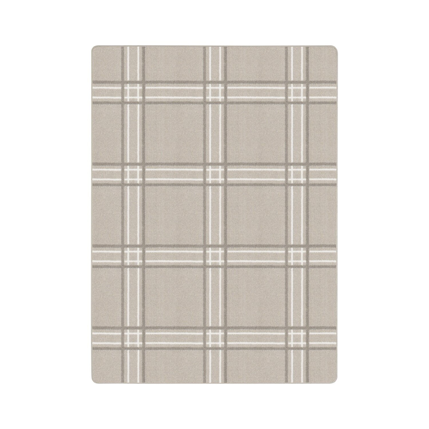 Elegant Beige Geometric 7'8" x 10'9" Easy-Care Synthetic Area Rug