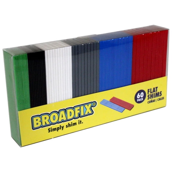 Broadfix 1.13" X 4" Plastic Shim 60 pk Color-Coded Assorted Thickness for Leveling : Broadfix