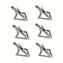 Broadheads 100 Grain Stainless Steel Fixed Blade Hunting Broadhead Arrow Tips Archery Arrowheads for Crossbow and Compound Bow, Pack of 6