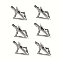 Broadheads 100 Grain Stainless Steel Fixed Blade Hunting Broadhead Arrow Tips Archery Arrowheads for Crossbow and Compound Bow, Pack of 6