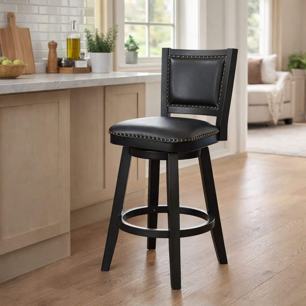 Broadmoor Bar Height Swivel Stool - Black