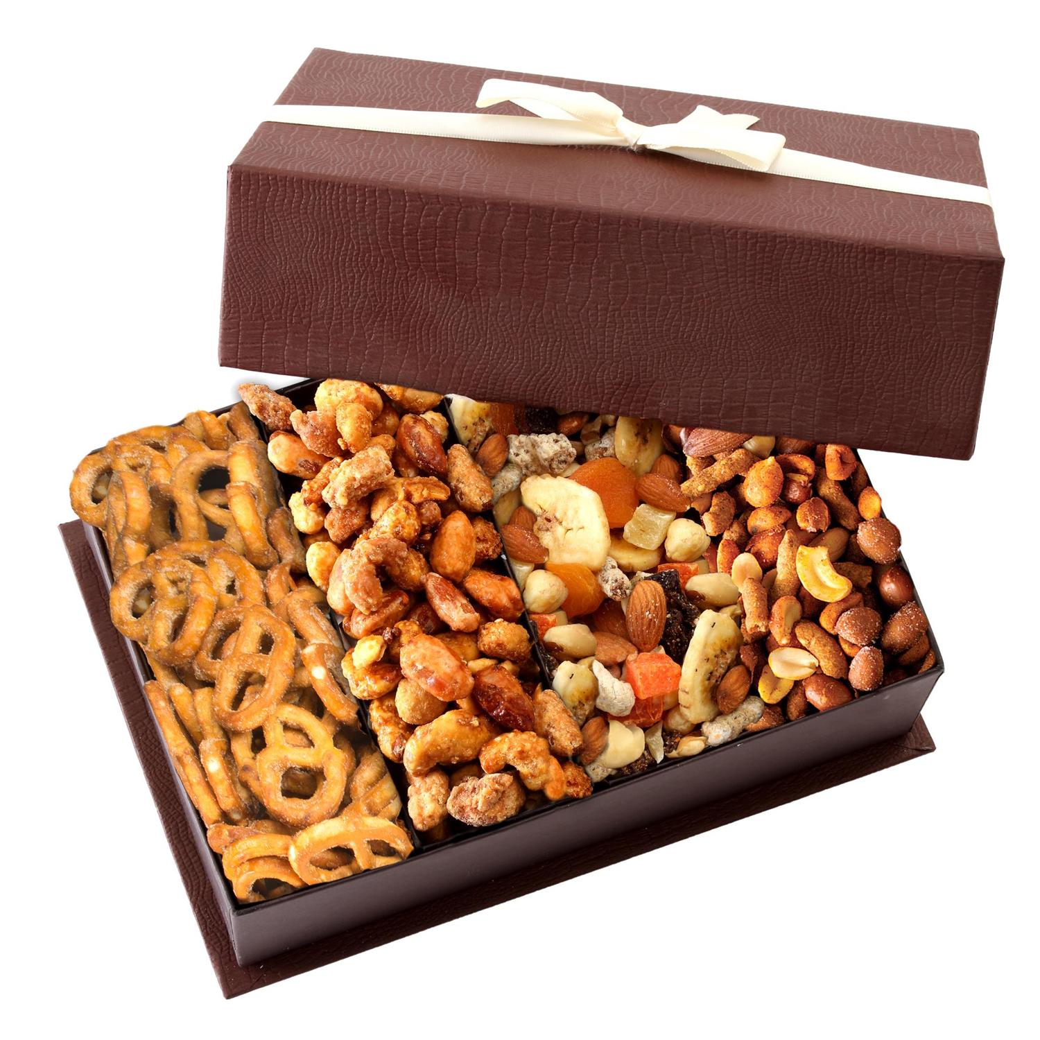 Broadway Basketeers Touch of Class Gourmet Fruit and Nut Gift Basket - image 1 of 2