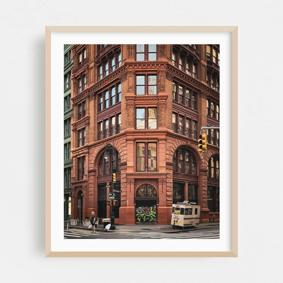 Broadway & Bleecker - Manhattan New York Photography Oak Framed Wall Art Print 30 x 40 inches