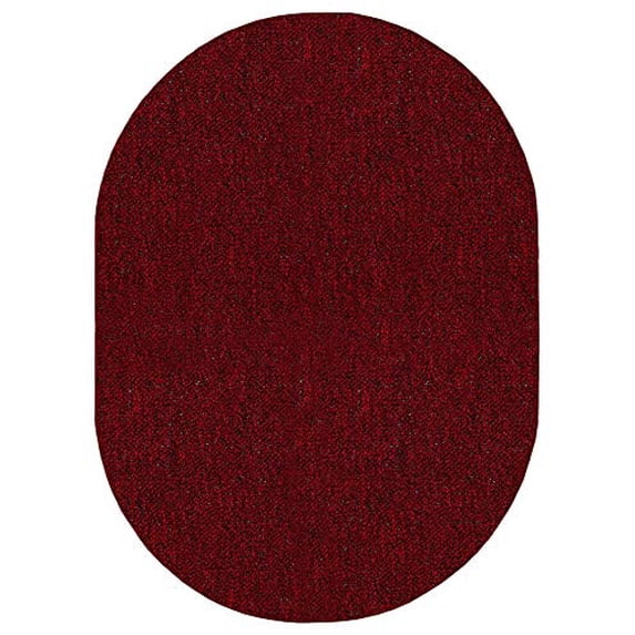 Broadway Collection Pet Friendly Indoor Outdoor Area Rug Red - 10' x 12' Oval