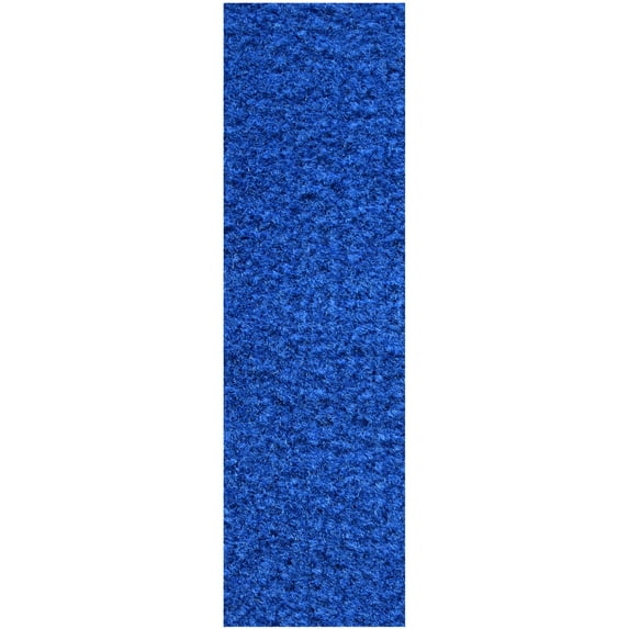 Broadway Collection Rubber Marine Backing Solid Color Runner Blue - 2'6" x6' Rug