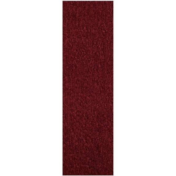 Broadway Collection Rubber Marine Solid Color Runner Burgundy - 3'6" x38' Rug