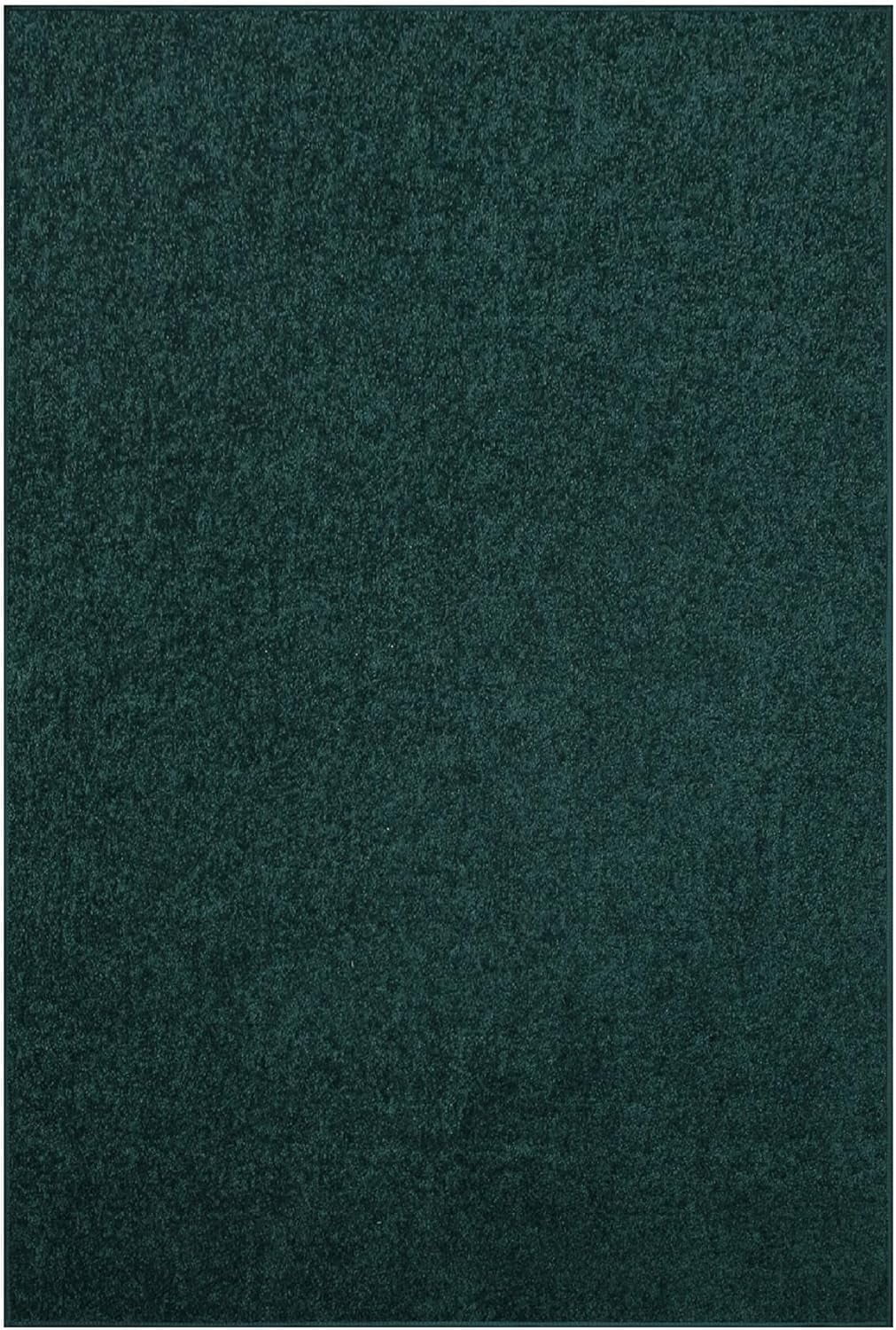 Forest Green Oval Synthetic Kids Area Rug 4' x 6'