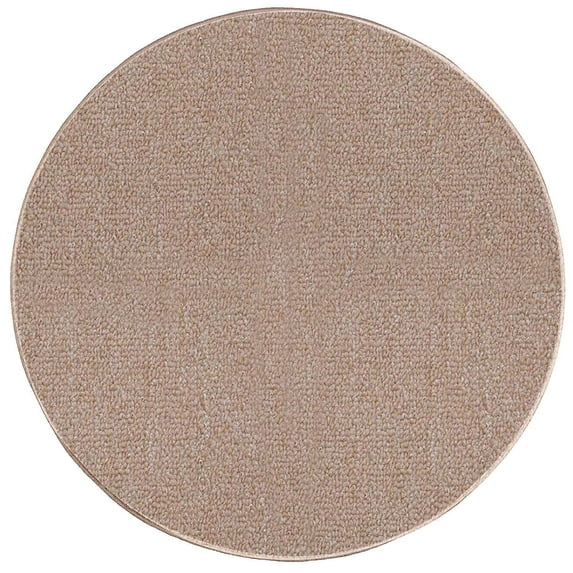 Broadway Collection Solid Color Indoor Outdoor Area Rug Beige - 6' Round