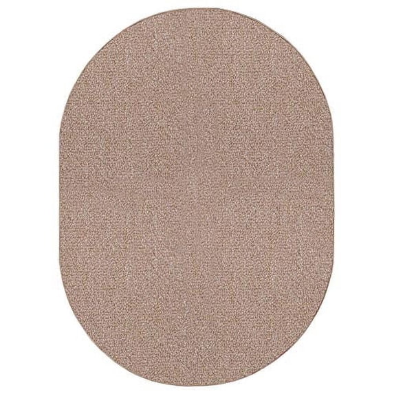Broadway Collection Solid Color Indoor Outdoor Area Rug Beige - 6' x 8' Oval