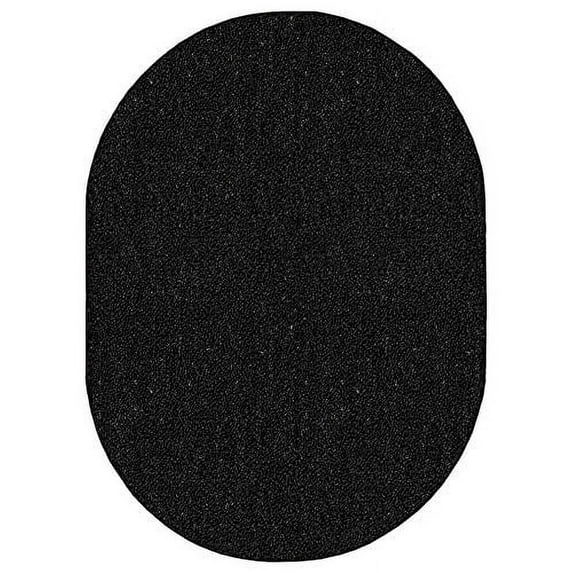 Broadway Collection Solid Color Indoor Outdoor Area Rug Black - 8' x 10' Oval