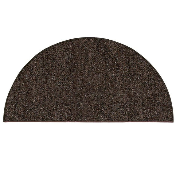 Broadway Collection Solid Color Indoor Outdoor Area Rug Chocolate - 36" x 72" Half Round