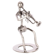 Broadway Gift Trumpet Player Silver Tone 6 inch Table Metal Decorative Musician Tabletop Figurine