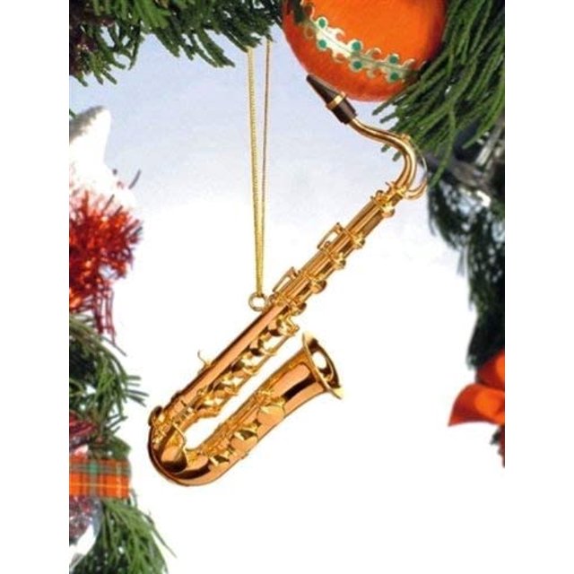 Broadway Gifts 5" Gold Brass Tenor Saxophone Ornament Decoration
