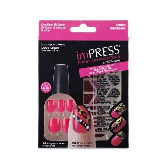 Broadway Impress Press On Nails - Neon Pink