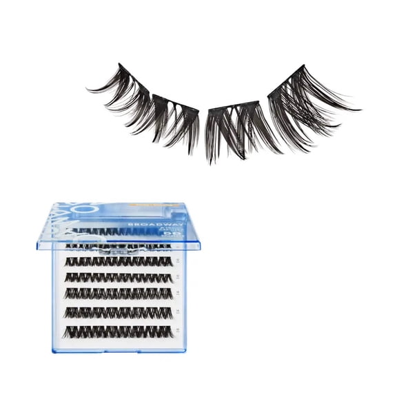 Broadway Lash Clusters, 9-16mm 56 pcs Assorted Volume False Eyelashes, Customizable DIY Individual Lash Extensions for Beginners, Lightweight & Comfortable Wide Band, Great for Everyday Glam
