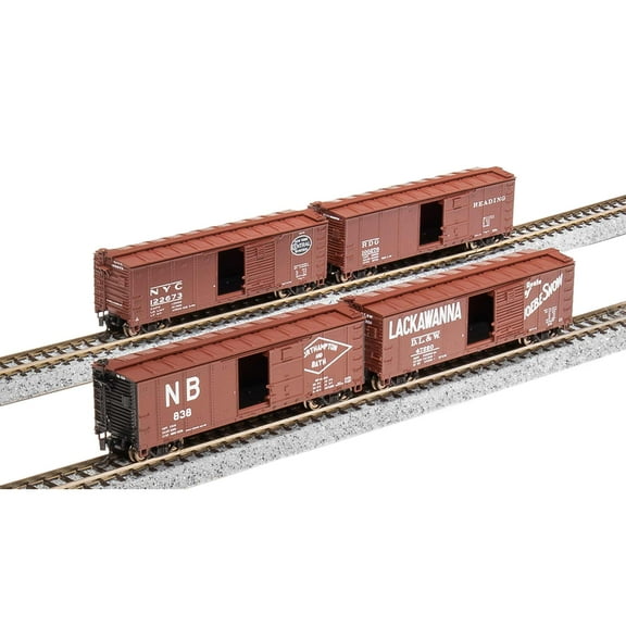 Broadway Limited Imports N 40' Steel Boxcar Set C 4Pk NYC RDG DLW NB BLI7272 N Rolling Stock