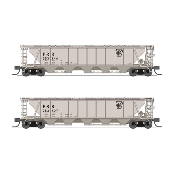 Broadway Limited Imports N H32 Covered Hopper PRR 2-pack BLI7255 N Rolling Stock
