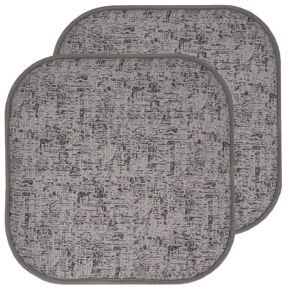 Broadway Memory Foam No Slip Back 16 x 16 Chair Pad Cushion 2 Pack - Gray-Black