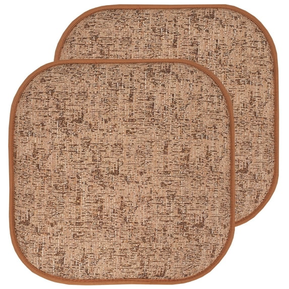 Broadway Memory Foam No Slip Back 16 x 16 Chair Pad Cushion 2 Pack - Rust-Brown