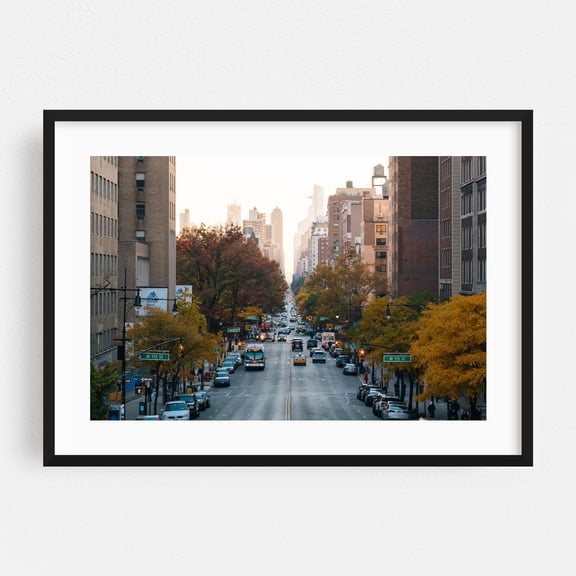 Broadway, Morningside Heights 01 - Manhattan New York Photography City Street Photography Autumn Skyline Architecture Black Framed Wall Art Print 5 x 7 inches