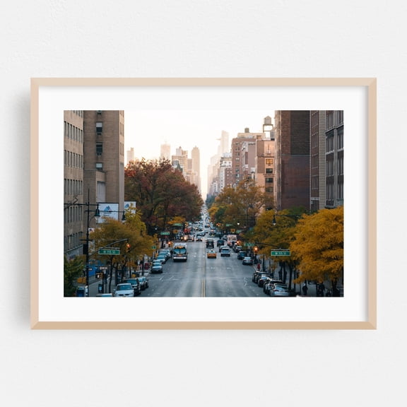 Broadway, Morningside Heights 01 - Manhattan New York Photography Oak Framed Wall Art Print 12 x 18 inches