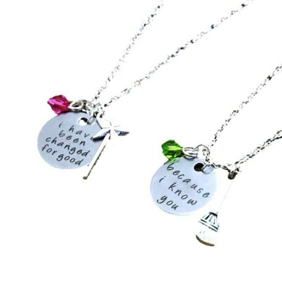 Broadway Musical Wicked Themed BFF Pendant Necklace Set with Charms