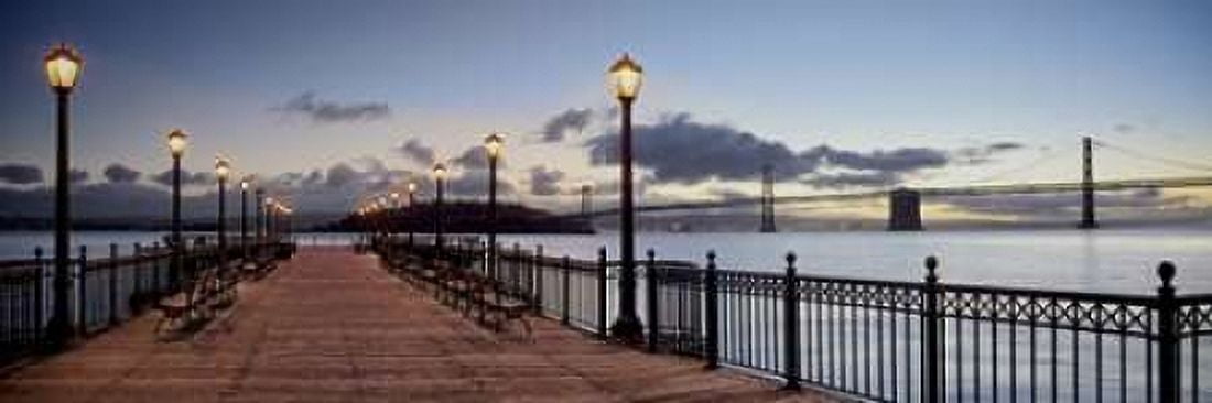 Broadway Pier Pano - 115 Canvas Art - Alan Blaustein (8 x 24)