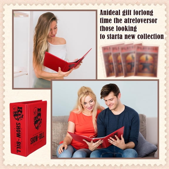 Broadway Playbill Binder Show-Bill D-Ring Binder for Broadway and Theatre Show Bills, Comes with 20 Sheet Protectors 5.5 x 8.5 Theater Gift to Hold and Organize All Your Stage Collections$$Office