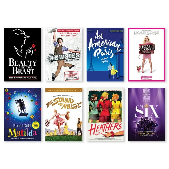 Broadway Posters 8PCS Musical Poster Theater Prints Classic Show Wall Art for Class Theater Room Decor -11.5" x 16.5"