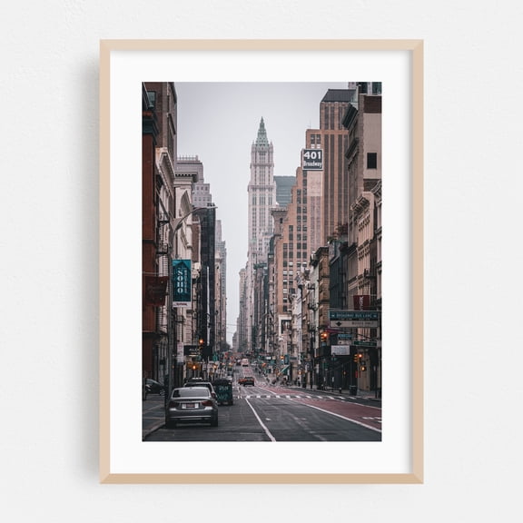 Broadway in Soho - Manhattan New York Photography City Street Photography Architecture Skyline Travel Poster Vintage Oak Framed Wall Art Print 5 x 7 inches