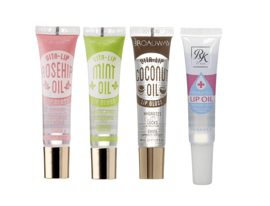 Broadway Vita Lip Gloss 4 Piece (Rosehip, Mint, Coconut, Lip oil ...