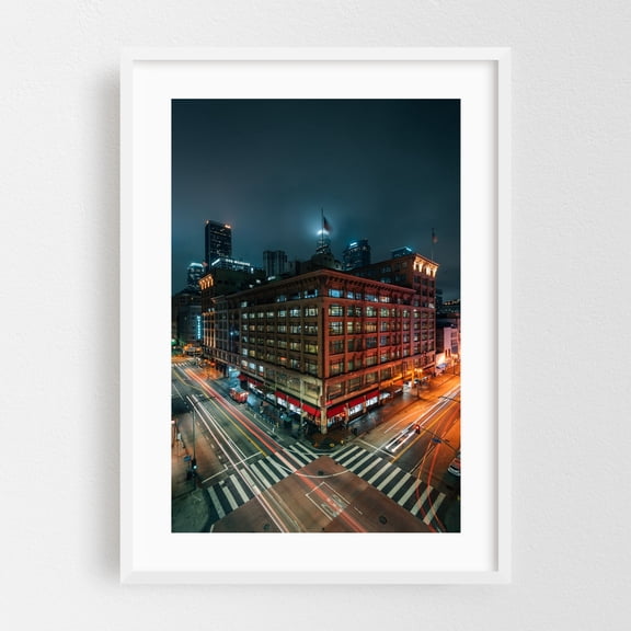 Broadway X 7th - Los Angeles California Photography White Framed Wall Art Print 12 x 18 inches