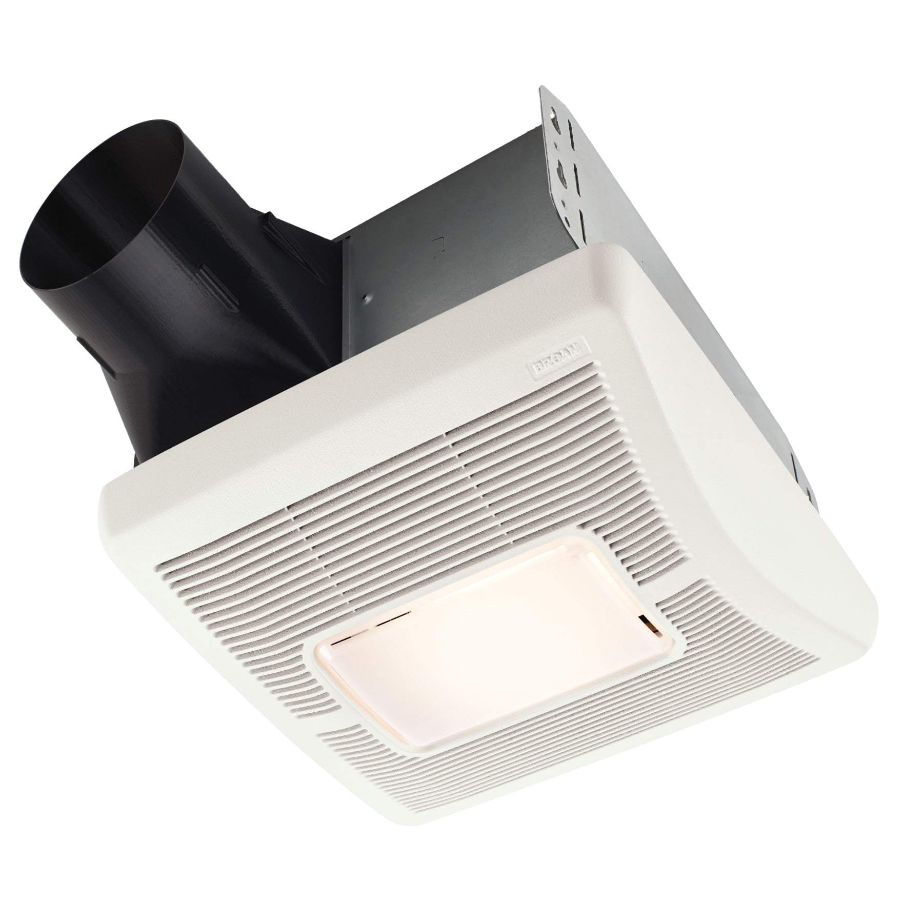 White Steel Bathroom Exhaust Fan with LED Light