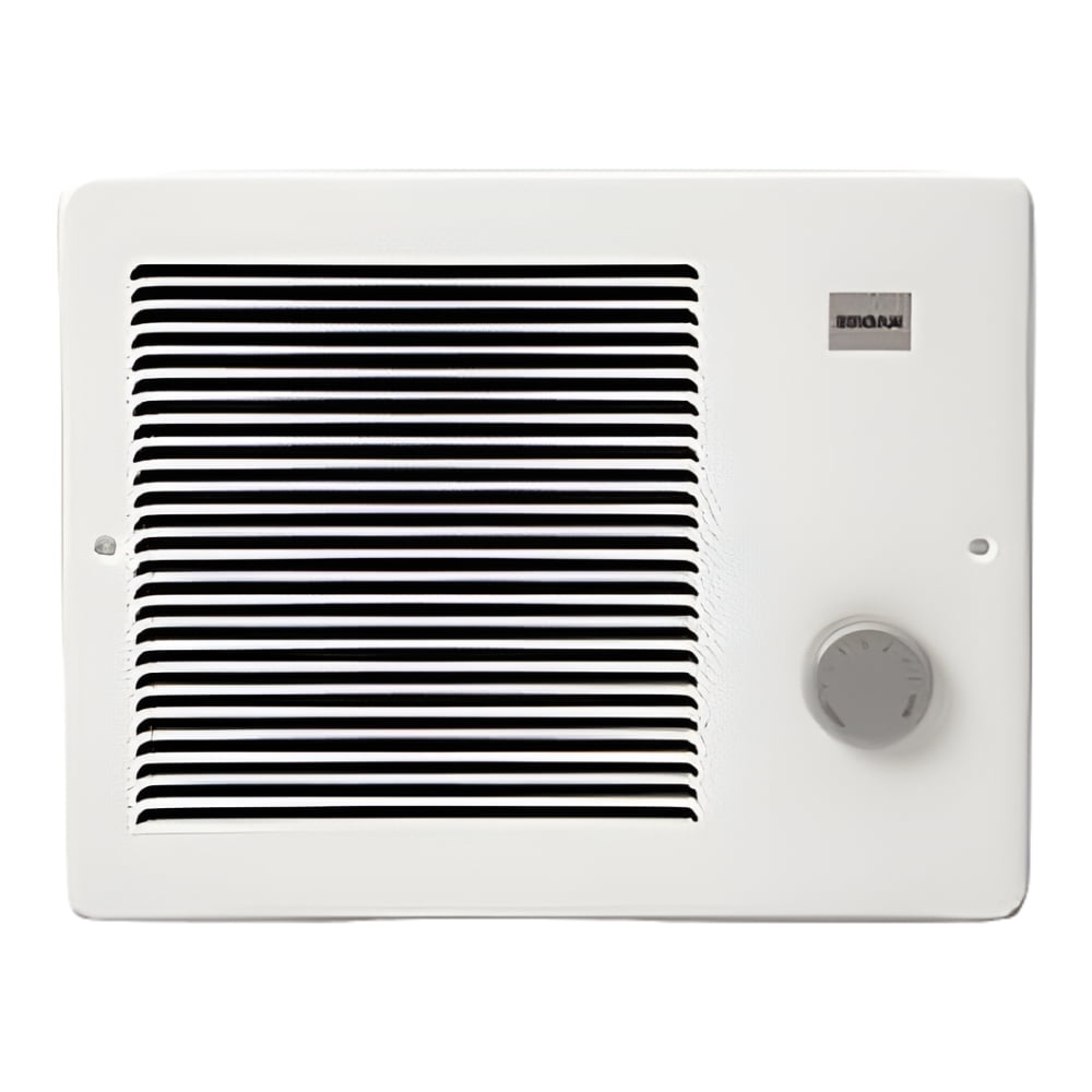 White Enamel Steel Wall Heater with Adjustable Thermostat
