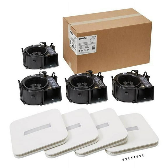 Broan Ar110lkvvf Flex 110 Cfm 1 Sone Exhaust Fan Light Finish Project Pack - White