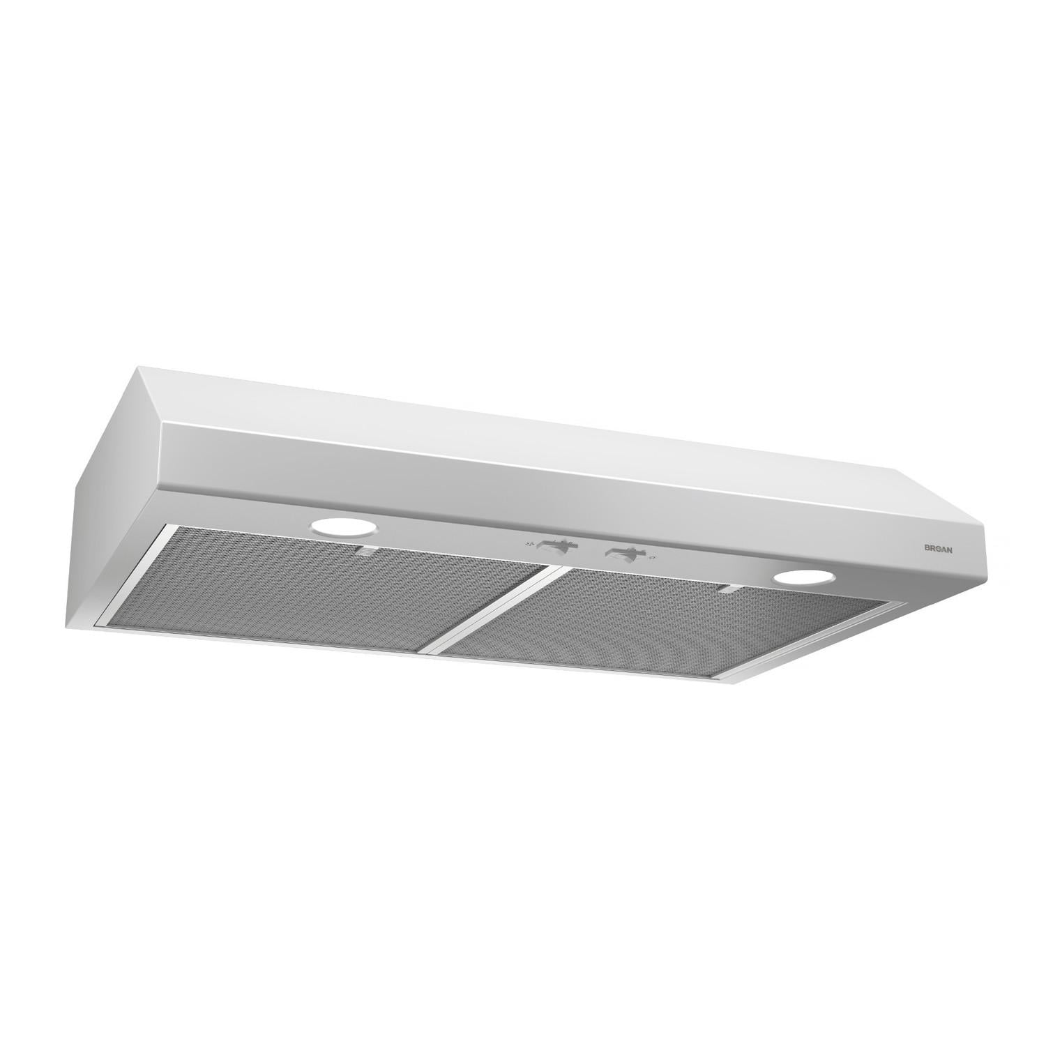 White Stainless Steel 36-Inch Convertible Under-Cabinet Range Hood
