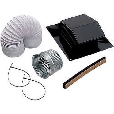 Broan Black Galvanized Steel Roof Vent Kit, 4.4 in. H x 11 in. W x 4 in. Dia.