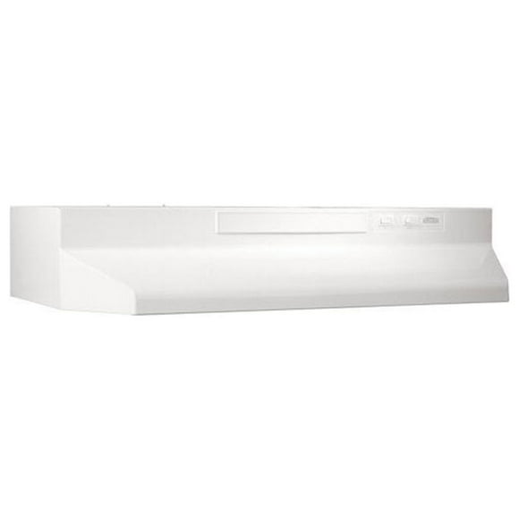 Broan F40000 Series 36-In. Two-Speed 4-Way Convertible Under Cabinet Range Hood Monochromatic White