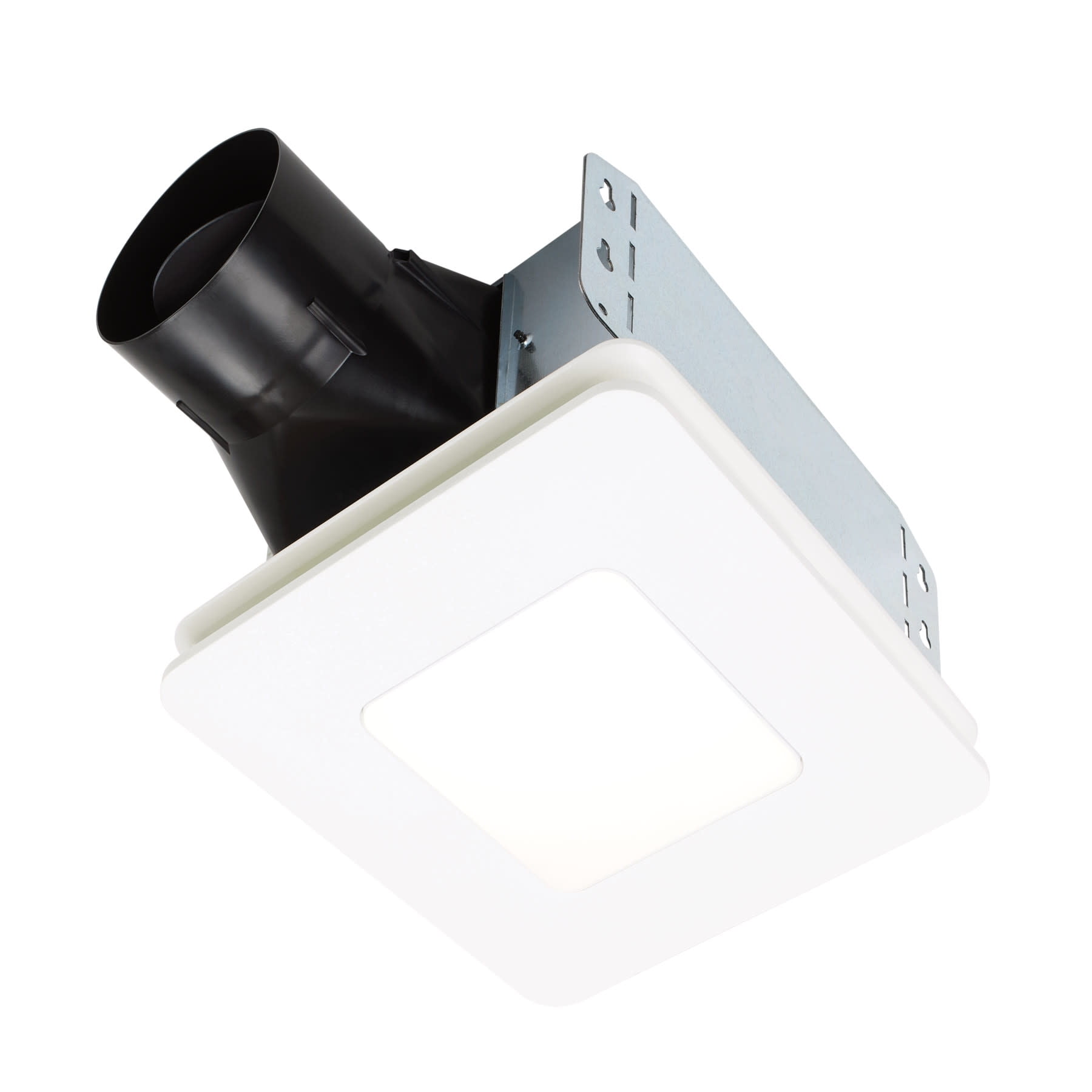 White Aluminum Bathroom Exhaust Fan with LED Light