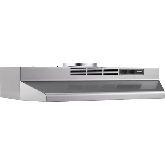 Broan-NuTone F403604 Exhaust Fan for Under Cabinet Two-Speed Four-Way Convertible Range Hood Insert with Light, 36-Inch, Stainless Steel
