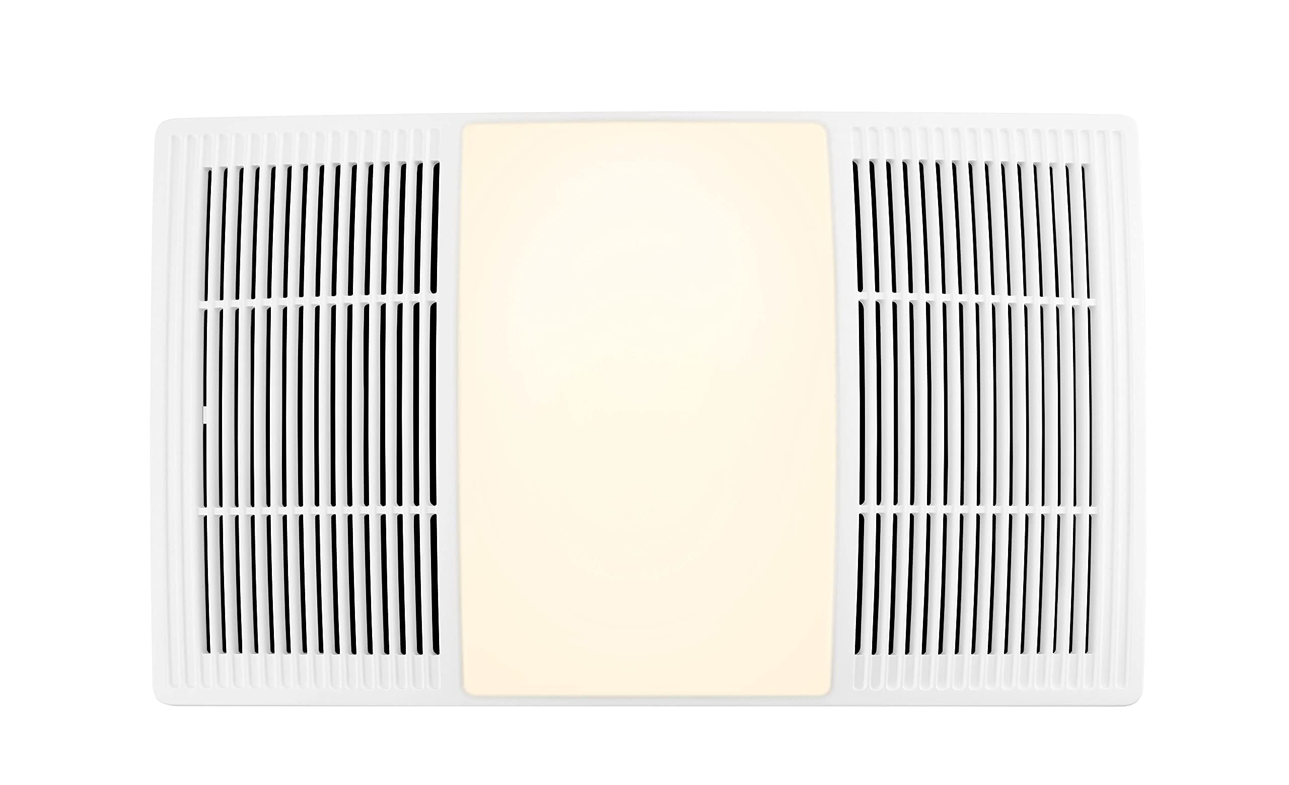 Broan-NuTone FG110HBS Heater Upgrade Grille with Dimmable LED and Color Adjustable CCT Lighting Bath Fan Exhaust Cover, 110 CFM, White CA3